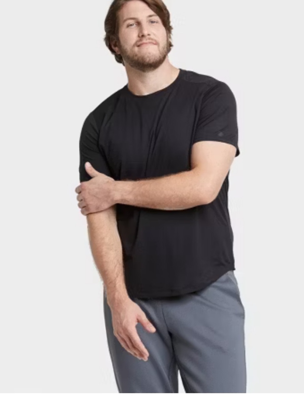 Men's Black Performance Crew Neck Tee